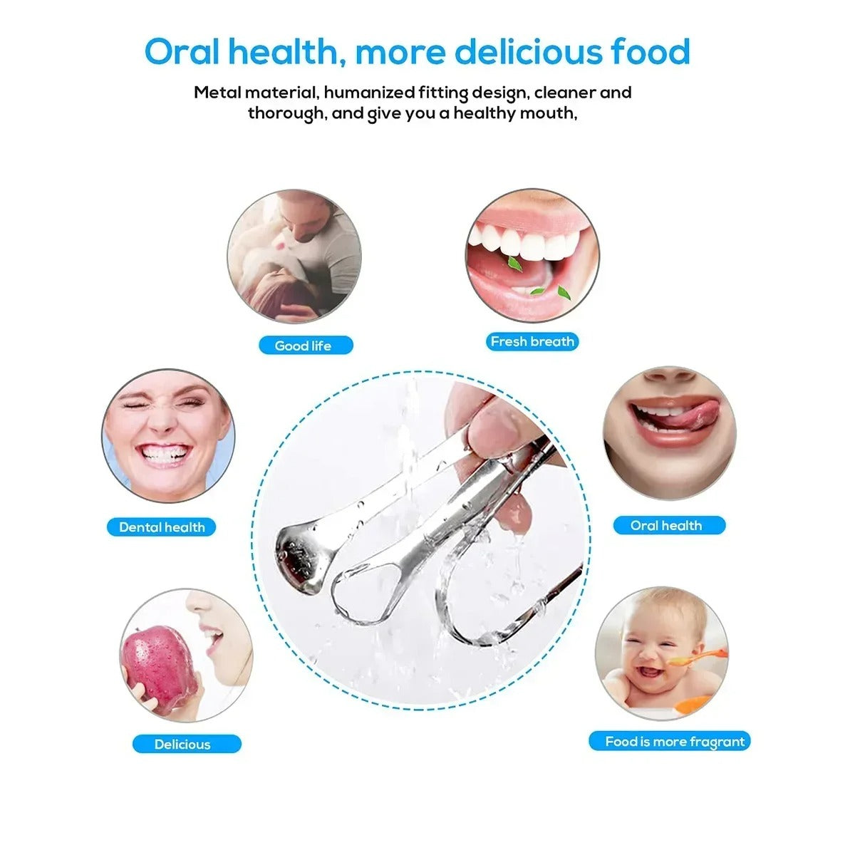 Premium Stainless Steel Tongue Scraper — Fresh Breath Cleaner