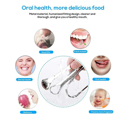 Premium Stainless Steel Tongue Scraper — Fresh Breath Cleaner